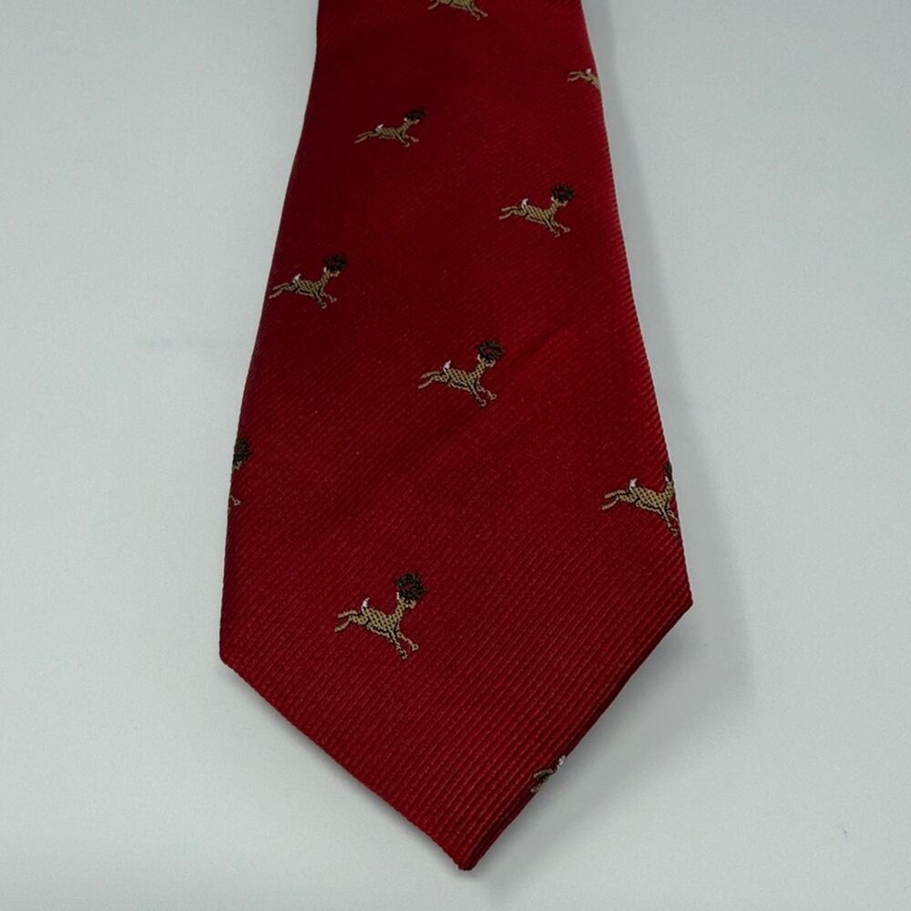 Crewcuts for Kids 100% Silk Christmas Reindeer Tie - Red